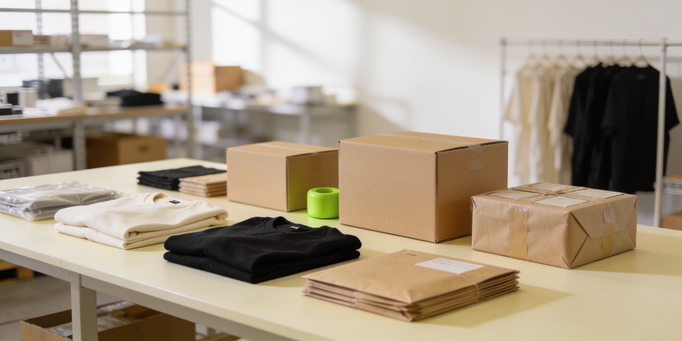 Boksees operation — product development, branded merchandise, and packed orders across a studio and warehouse
