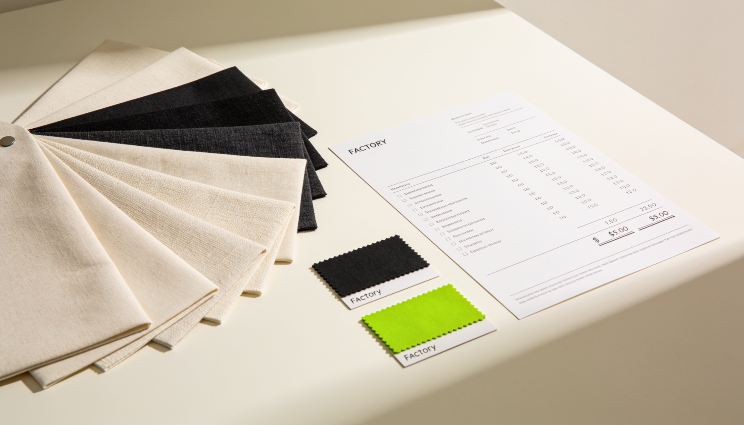 Sourcing and supplier management — material and factory selection
